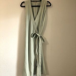 Everlane Pistachio Sleeveless MIdi Wrap Dress